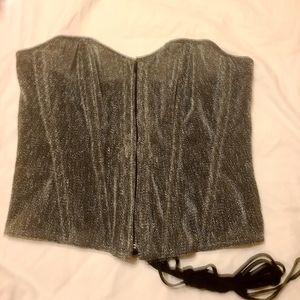 NWOT Daisy Corset Black and Silver XL Corset